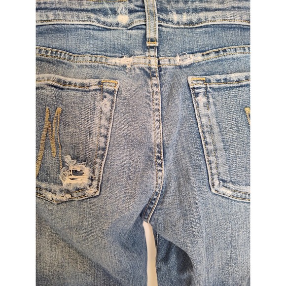 Marciano Vintage 90s Y2K Bootcut Distressed Detroyed Denim Jeans Size 32 - Picture 13 of 15